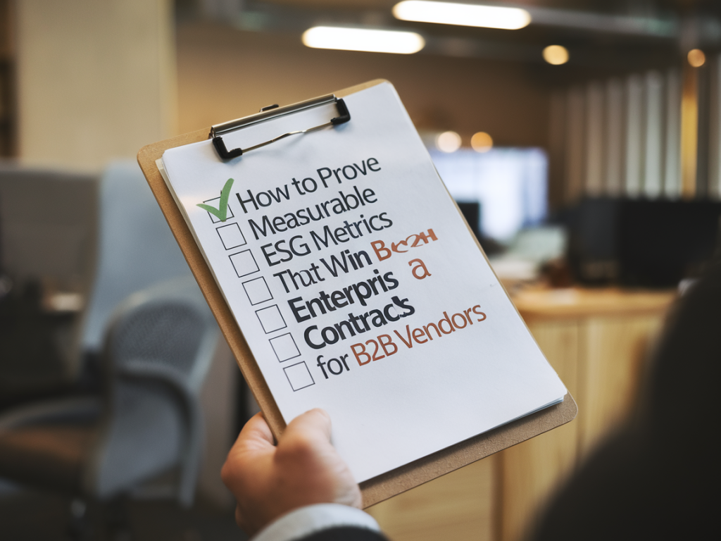 How to prove measurable esg metrics that win enterprise contracts: a playbook for b2b vendors